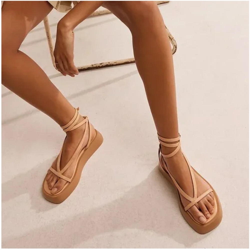 Free People Beige Strappy Sandals